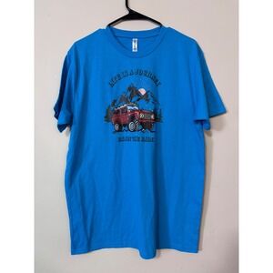 Handmade Blue Life Is A Journey Enjoy The Ride Graphic T-Shirt Large unisex new